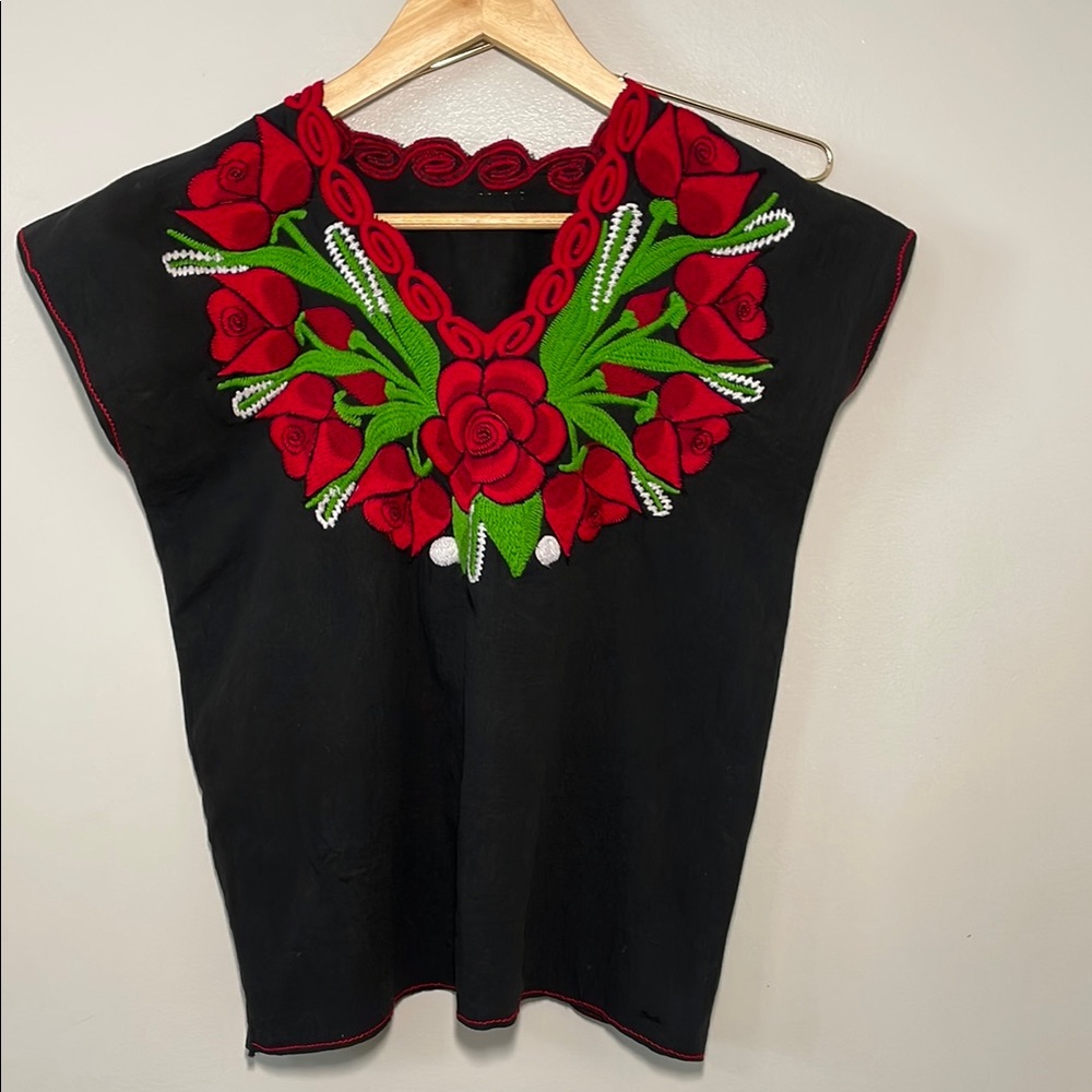 Hand Embroidered traditional cotton shirt- small
